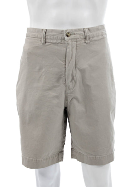 Polo Ralph Lauren Mens Chino Shorts Beige Button 97% Cotton Size 38
