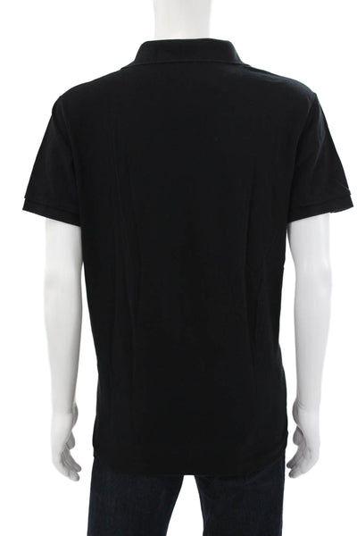 Polo Ralph Lauren Mens Black Polo Shirt Short Sleeve Cotton Size XL