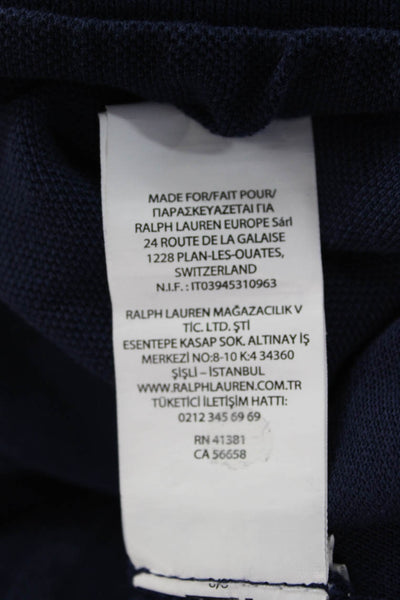 Polo Ralph Lauren Mens Polo Shirt Blue Cotton Short Sleeve Solid Size L