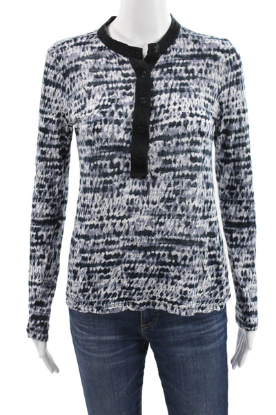 Proenza Schouler Women Multicolor Tie Dye Henley Long Sleeve Tee Size M