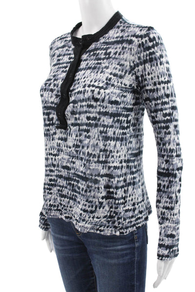 Proenza Schouler Women Multicolor Tie Dye Henley Long Sleeve Tee Size M