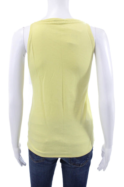 Akris Punto Womens Basic Yellow Sleeveless Tank Scoop Neck Size 8