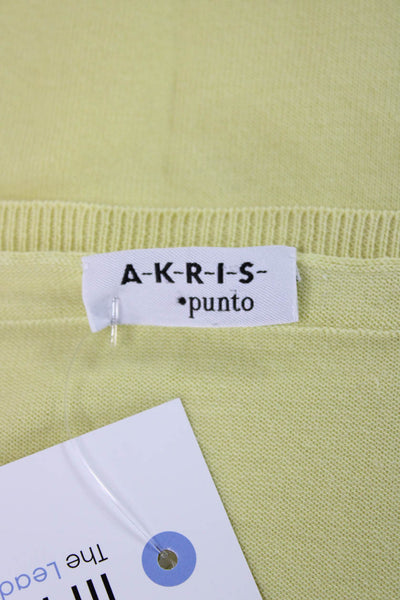 Akris Punto Womens Basic Yellow Sleeveless Tank Scoop Neck Size 8