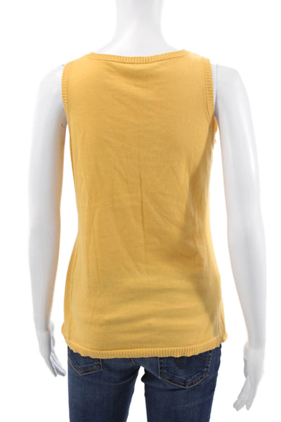 Akris Punto Womens Basic Scoop Neck Cotton Sleeveless Tank Yellow Size 6