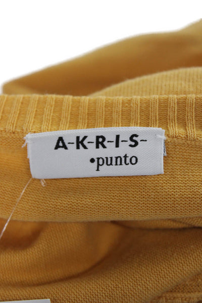 Akris Punto Womens Basic Scoop Neck Cotton Sleeveless Tank Yellow Size 6