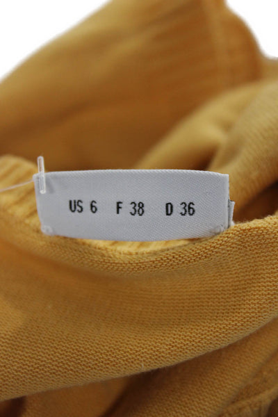 Akris Punto Womens Basic Scoop Neck Cotton Sleeveless Tank Yellow Size 6