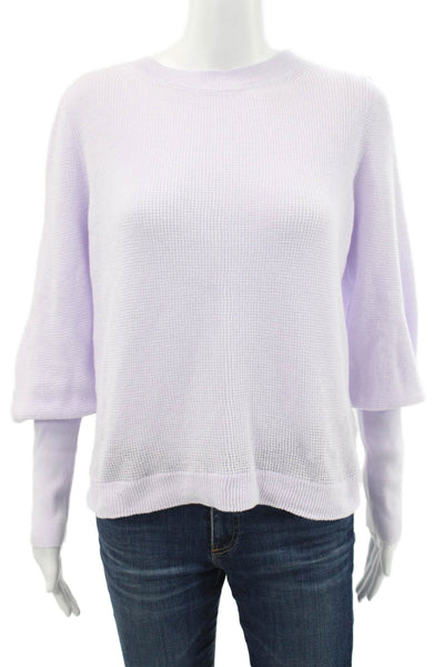 Margaret OLeary Womens Purple Organic Cotton Crew Pullover Longsleeve Size M