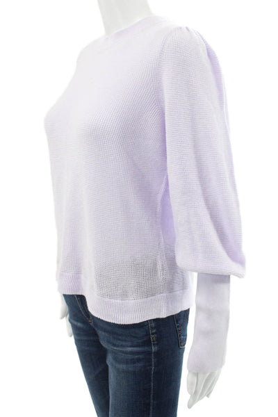 Margaret OLeary Womens Purple Organic Cotton Crew Pullover Longsleeve Size M