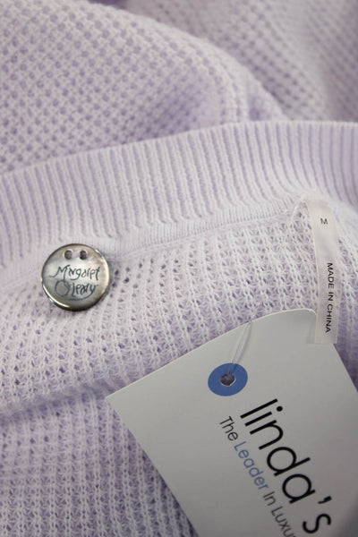 Margaret OLeary Womens Purple Organic Cotton Crew Pullover Longsleeve Size M