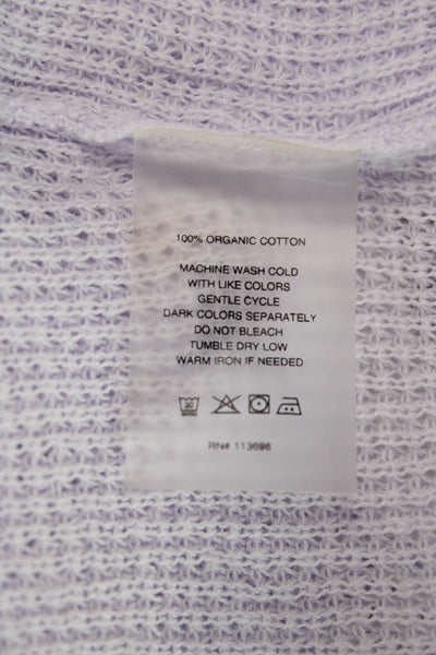 Margaret OLeary Womens Purple Organic Cotton Crew Pullover Longsleeve Size M