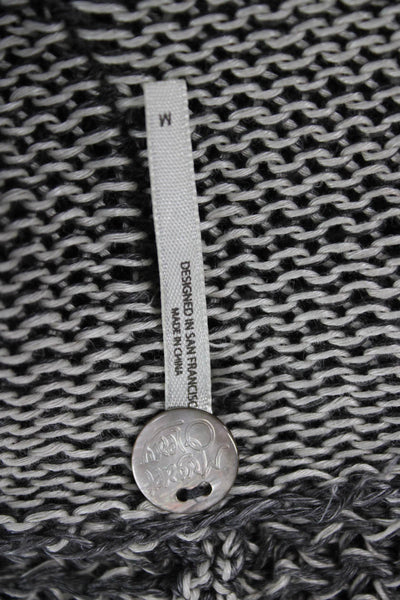 Margaret OLeary Women Collared Gray Cardigan Polyester Blend Size M