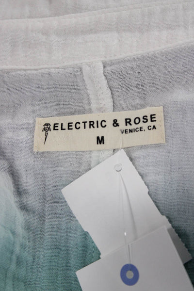 Electric & Rose Women Tie-Dye Collared Button-Up Cotton Long Sleeve Top Size M