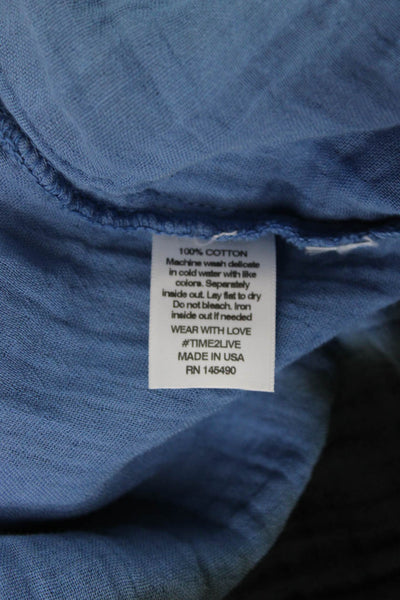 Electric & Rose Women Tie-Dye Collared Button-Up Cotton Long Sleeve Top Size M