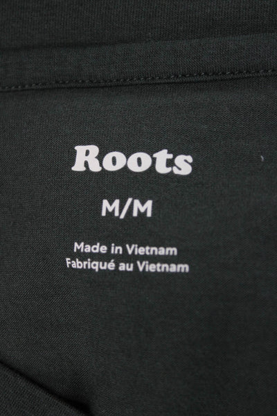 Roots Women Tunic V-Neck Long Sleeve Green Pullover T-Shirt Size M