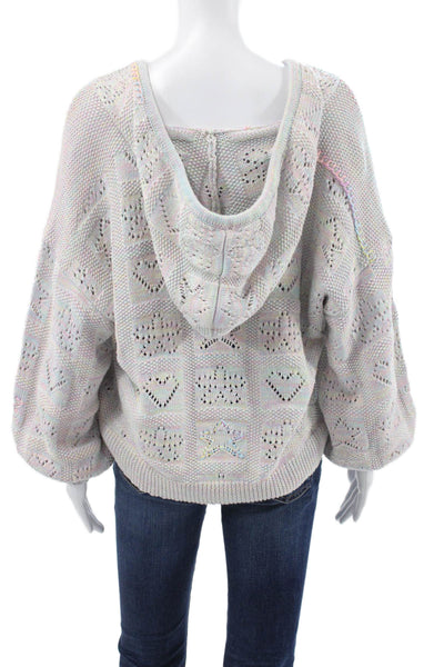 Love Shack Fancy Women Multicolor Geometric V-Neck Pullover Size S