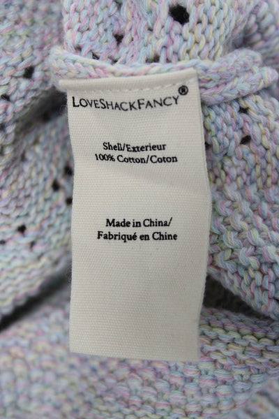 Love Shack Fancy Women Multicolor Geometric V-Neck Pullover Size S