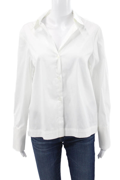 Waverly Grey Womens Floral Collared Long Sleeve Blouse White Size L