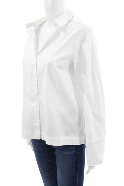 Waverly Grey Womens Floral Collared Long Sleeve Blouse White Size L