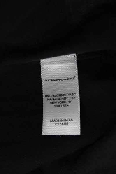 Unsubscribed Women Black Cotton Off the Shoulder Basic Blouse 3/4 Sleeve Size M
