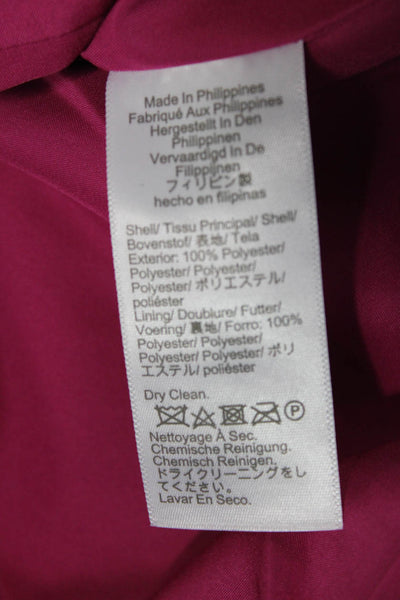 J Crew Womens Basic Jacket Pink Check Button Long Sleeve Polyester Size 8