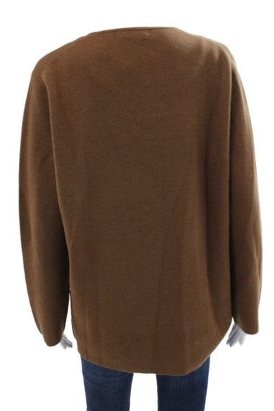 J Crew Womens Brown V Neck Cardigan Long Sleeve 35% Cotton Size S