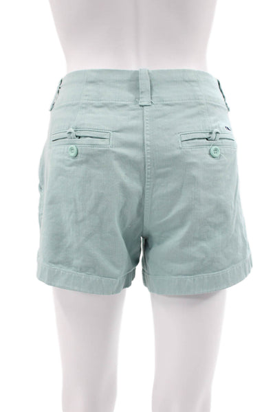 Vineyard Vines Women Chino Shorts Green Button Size 2