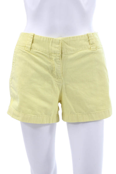 Vineyard Vines Women Yellow Chino Shorts Cotton Spandex Button Size 2