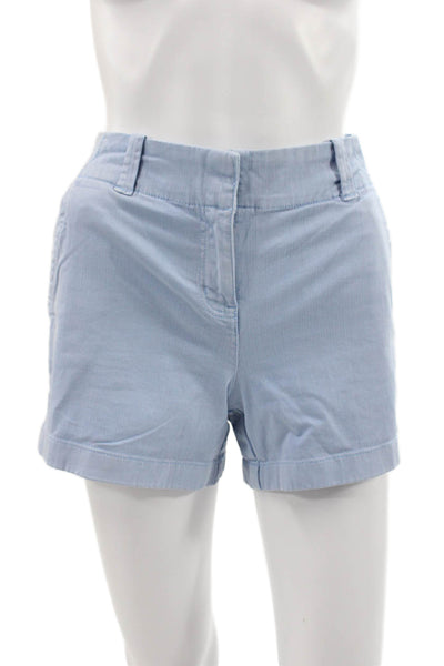 Vineyard Vines Women Blue Herringbone Cotton Chino Shorts Size 2