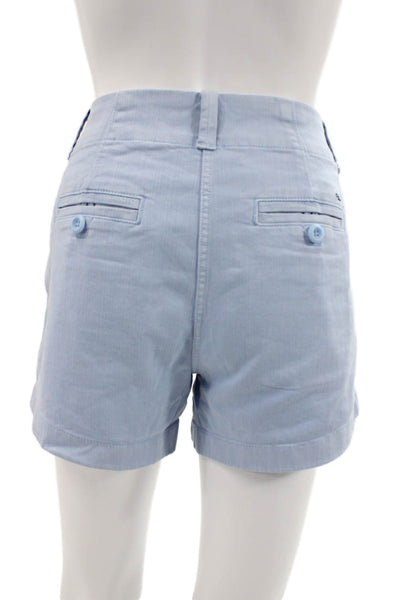 Vineyard Vines Women Blue Herringbone Cotton Chino Shorts Size 2