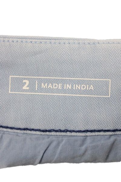 Vineyard Vines Women Blue Herringbone Cotton Chino Shorts Size 2