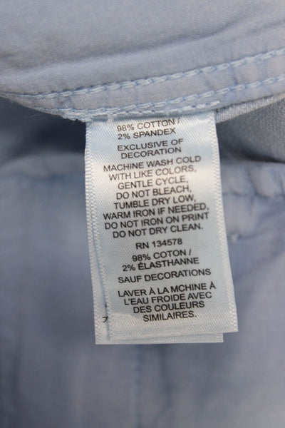 Vineyard Vines Women Blue Herringbone Cotton Chino Shorts Size 2