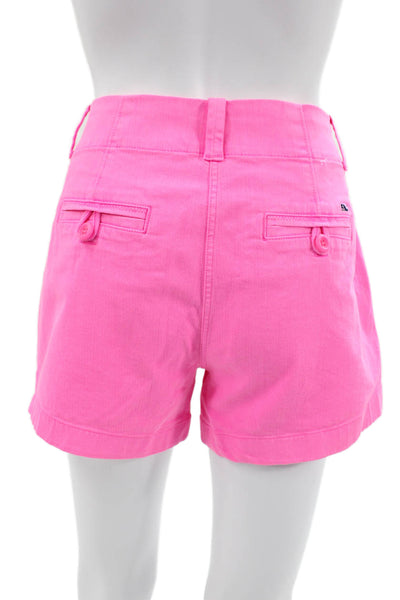 Vineyard Vines Women Pink Chino Shorts 98% Cotton Size 2