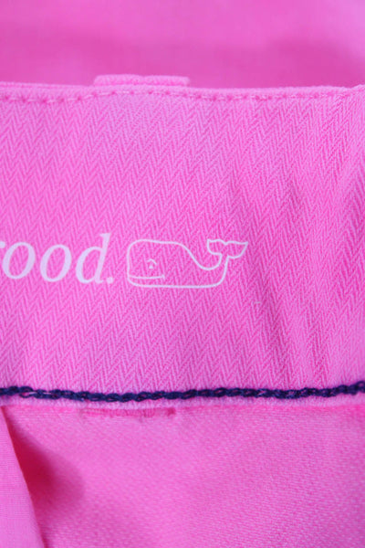 Vineyard Vines Women Pink Chino Shorts 98% Cotton Size 2