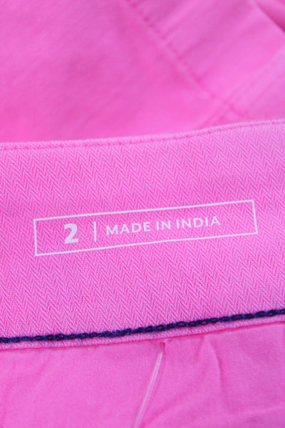Vineyard Vines Women Pink Chino Shorts 98% Cotton Size 2
