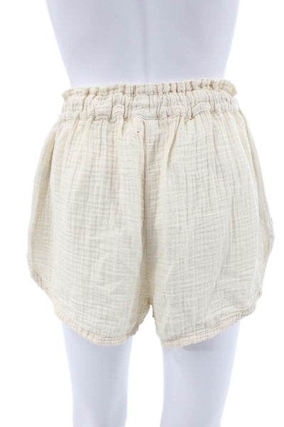 Xirena Womens Sweat Shorts Ivory Drawstring 100% Cotton Solid Summer Size S