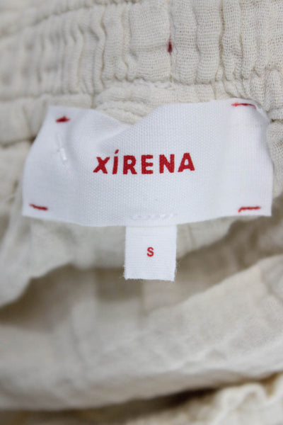 Xirena Womens Sweat Shorts Ivory Drawstring 100% Cotton Solid Summer Size S