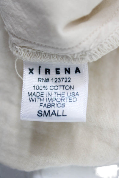 Xirena Womens Sweat Shorts Ivory Drawstring 100% Cotton Solid Summer Size S