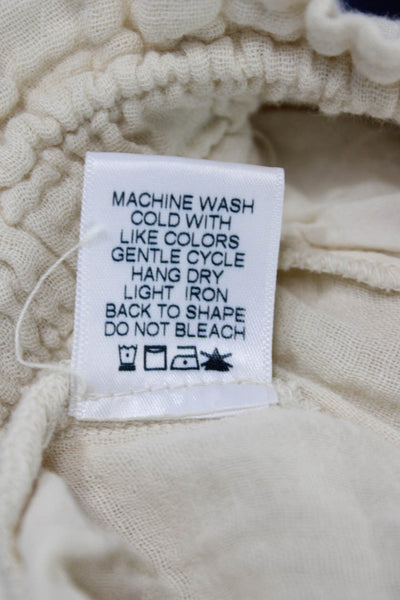 Xirena Womens Sweat Shorts Ivory Drawstring 100% Cotton Solid Summer Size S