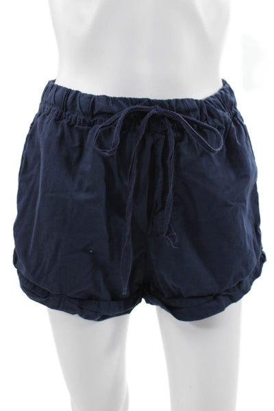 Xirena Womens Sweat Shorts Blue Cotton Drawstring Solid Size S