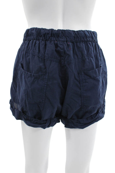 Xirena Womens Sweat Shorts Blue Cotton Drawstring Solid Size S