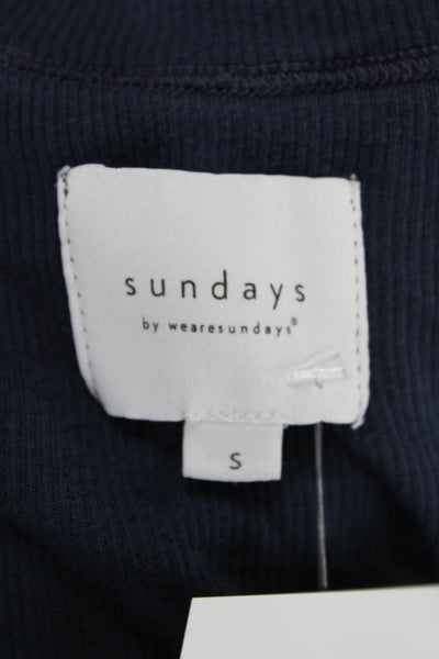 Sundays Women Basic Blue Scoop Neck Sleeveless Tank Size S