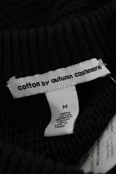 Cotton By Autumn Cashmere Women Black Pullover Sweater Italian Cotton Size S