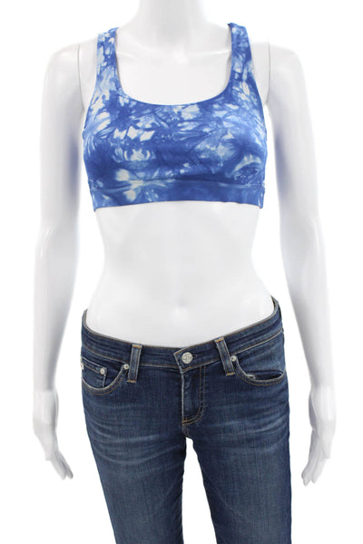 Lululemon Women's Scoop Neck Strappy Tie Dye Sport Bra Blue Size S