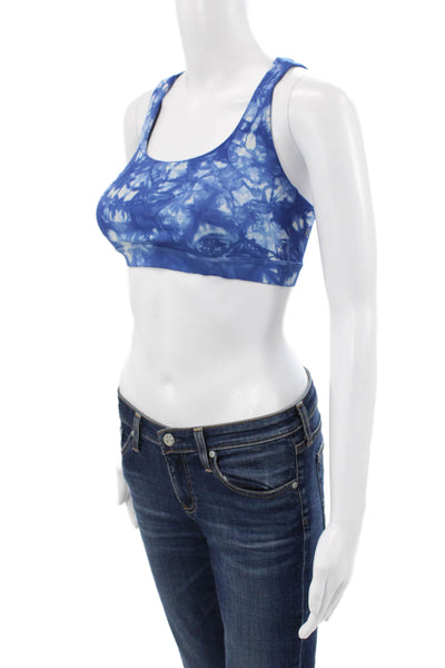Lululemon Women's Scoop Neck Strappy Tie Dye Sport Bra Blue Size S
