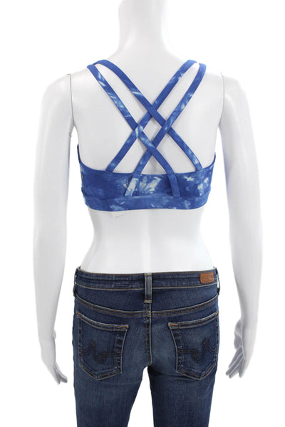 Lululemon Women's Scoop Neck Strappy Tie Dye Sport Bra Blue Size S