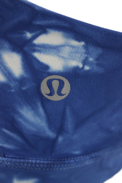 Lululemon Women's Scoop Neck Strappy Tie Dye Sport Bra Blue Size S
