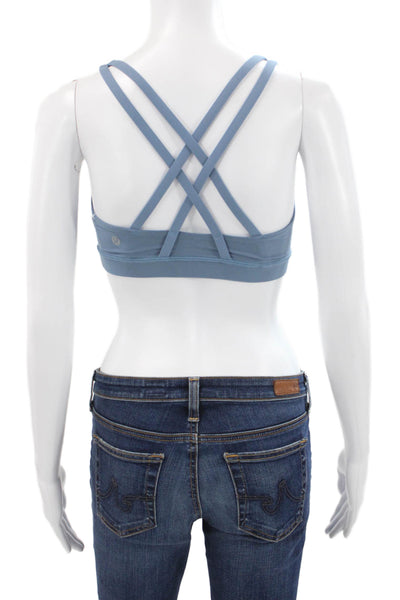 Lululemon Women's Scoop Neck Strappy Sport Bra Blue Size S