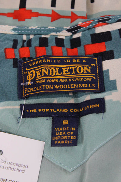 Pendleton Women Racerback Tank Silk Geometric Scoop Neck Multicolor Size S