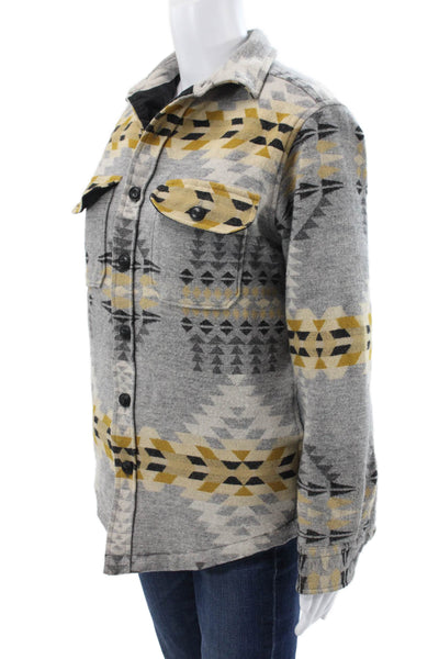 Pendleton Unisex Quilted Wool Aztec Gray Button Jacket Size S