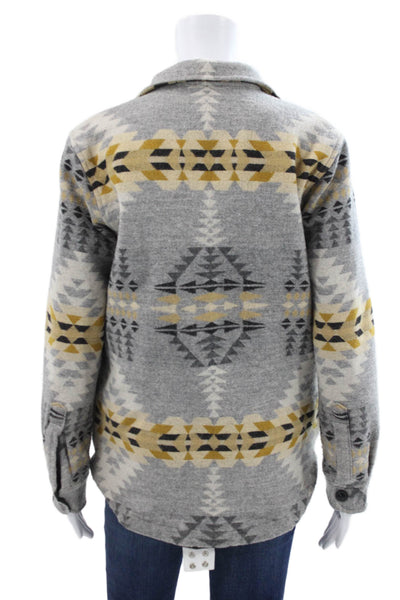 Pendleton Unisex Quilted Wool Aztec Gray Button Jacket Size S